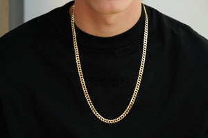 14k Thick Diamon Cut Cuban Link Solid Chain