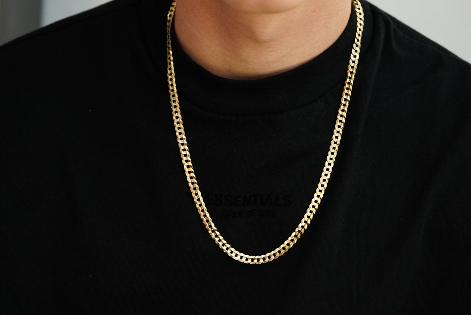 14k Thick Diamon Cut Cuban Link Solid Chain