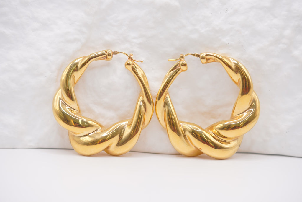 14k Hoop Earrings - Sleek Halo
