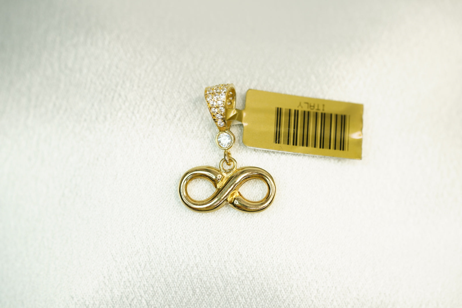 14k Infinity with Crystals Decoration Pendant