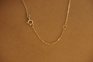 14k Tag with Aqua Balls Necklace