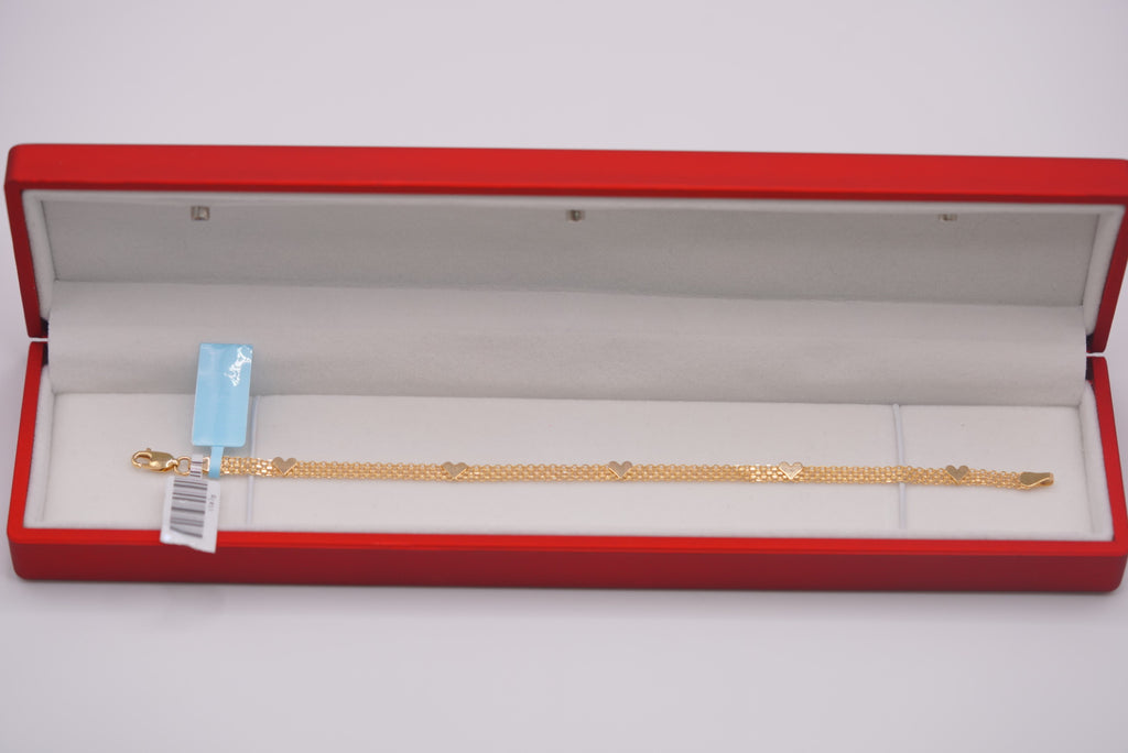 10k Chino Bracelet - Little Hearts