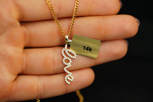 14k Crystal Love Pendant New