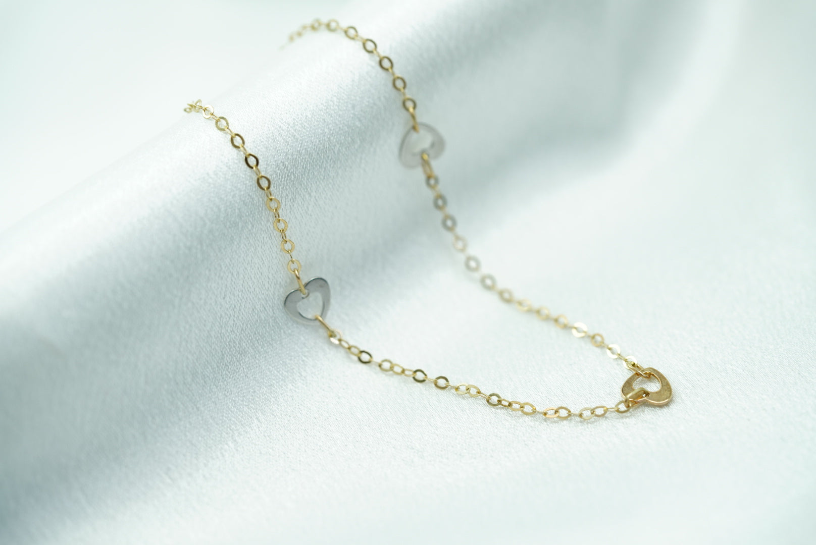 14k Hearts Anklet