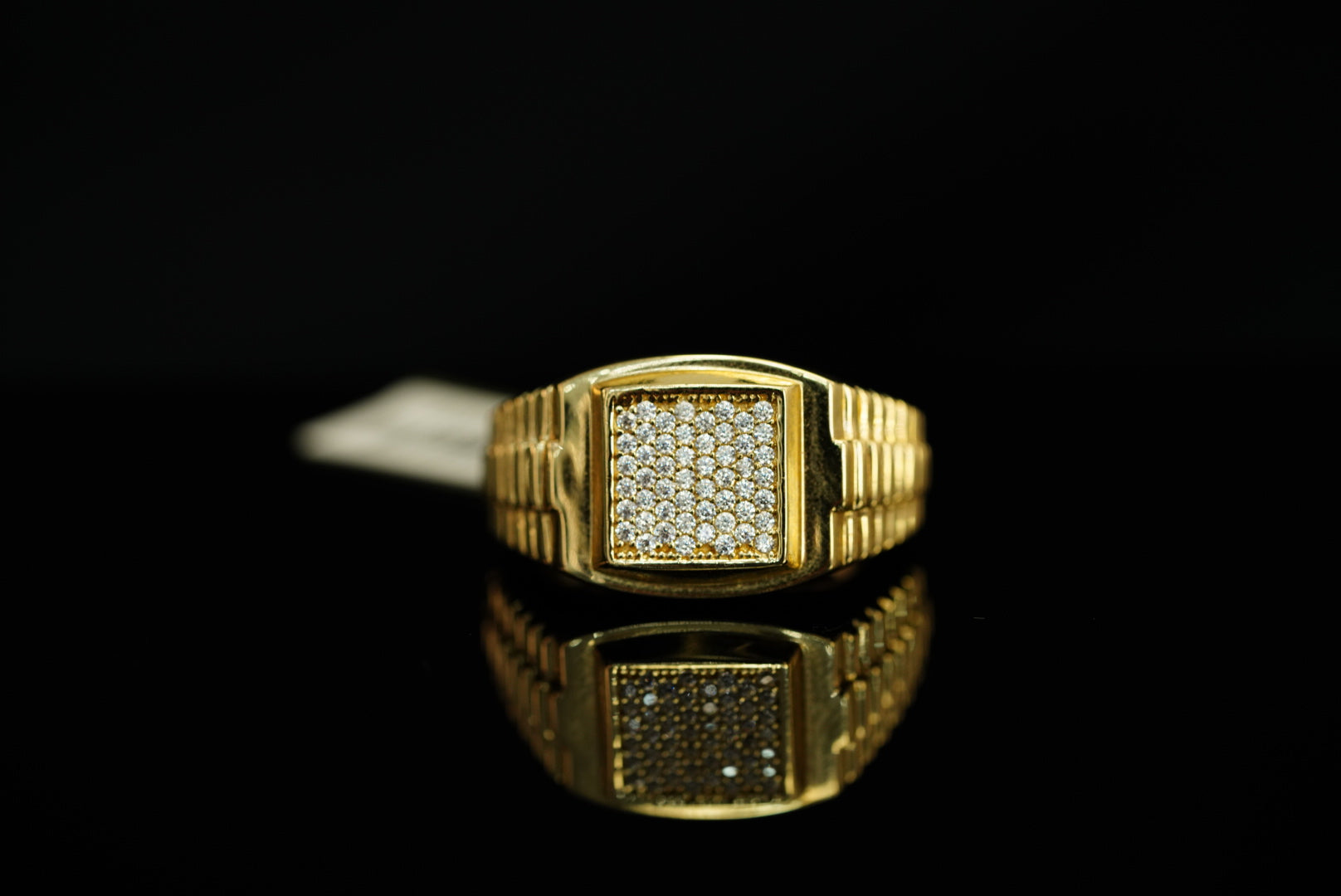 14k Crystal Square Ring