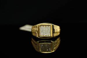 14k Crystal Square Ring