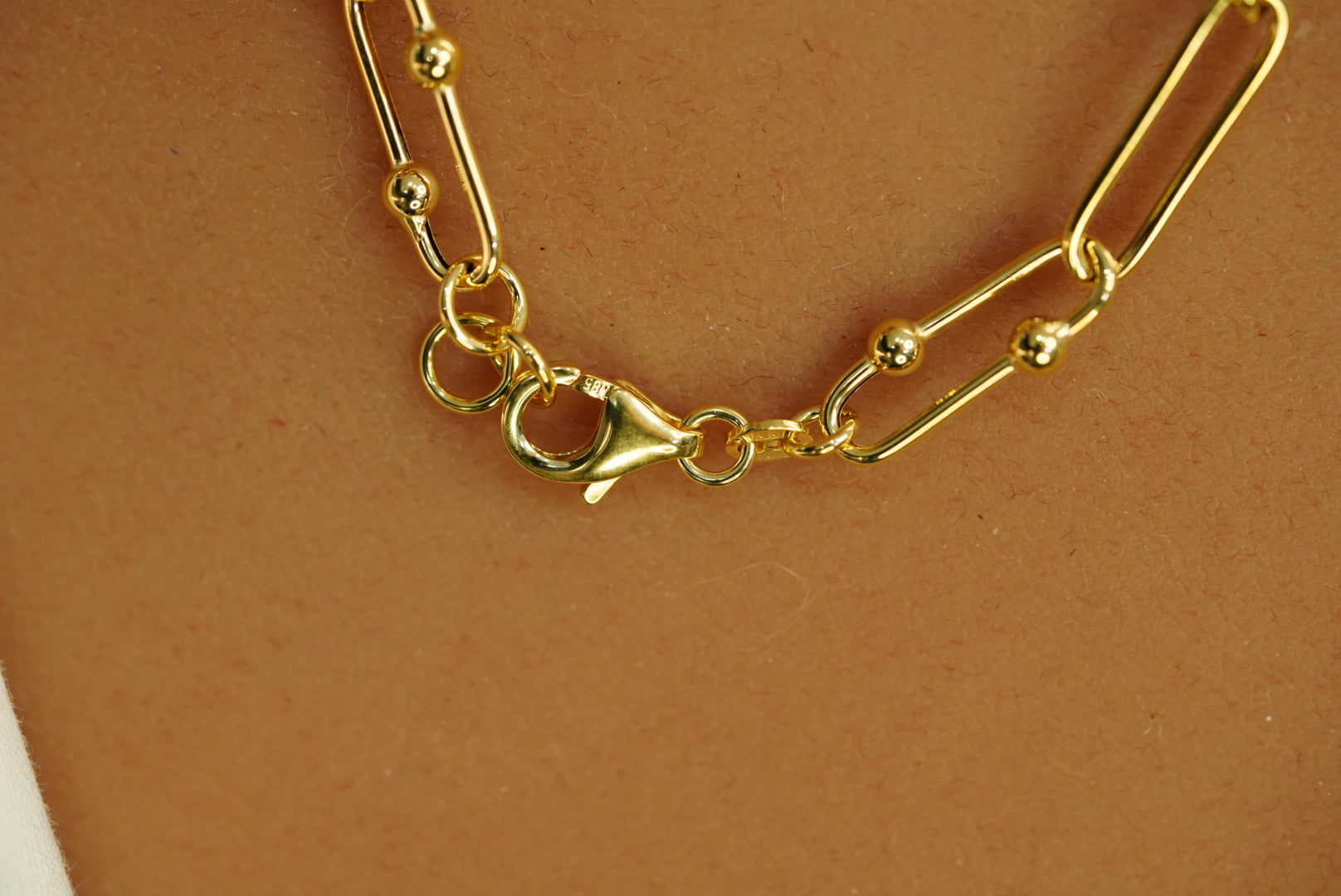 14k Clip with Balls Necklace