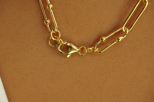 14k Clip with Balls Necklace