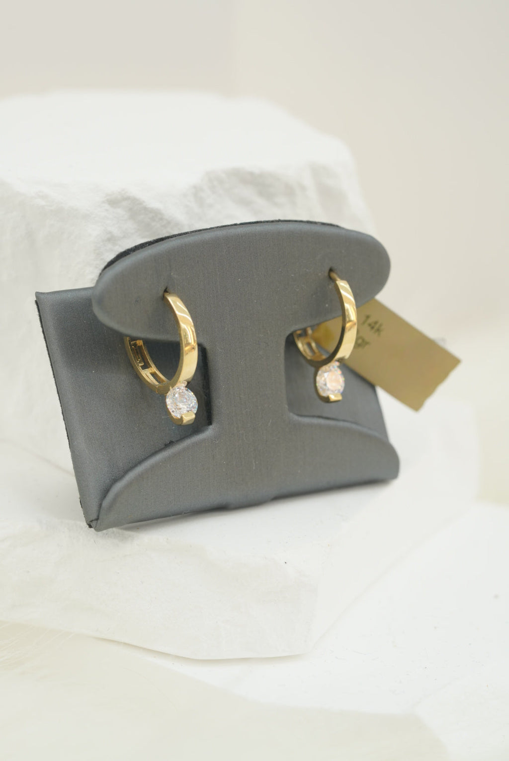 14k Hoops - Crystal