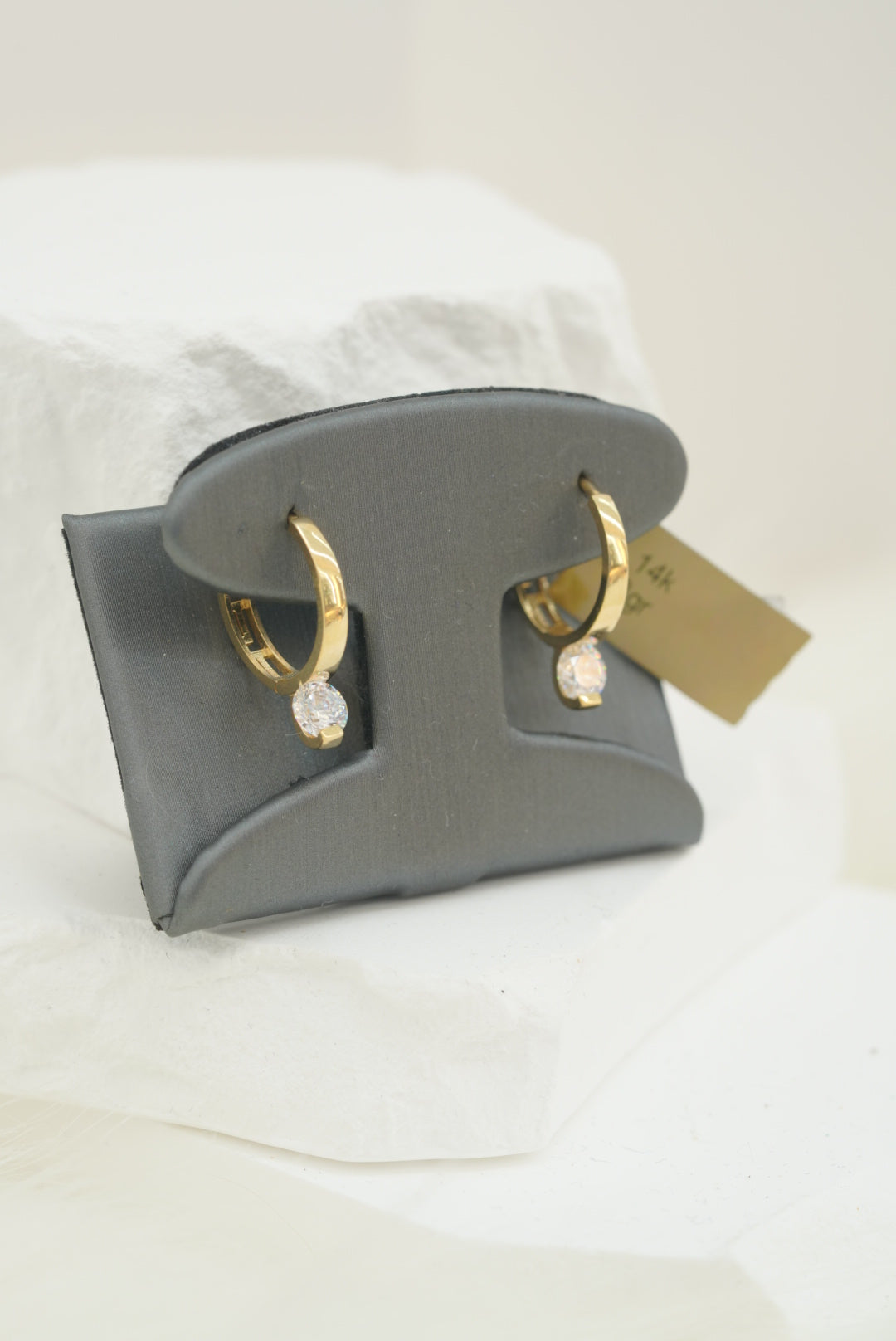 14k Hoops - Crystal