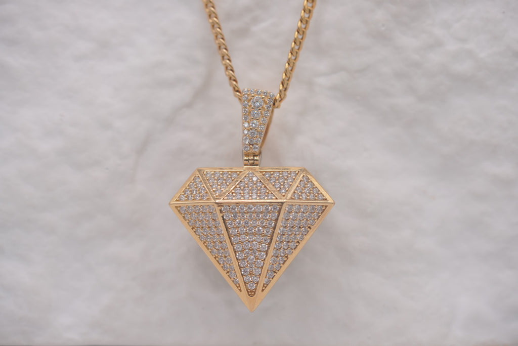 14k Men’s Pendant - Diamond Gold
