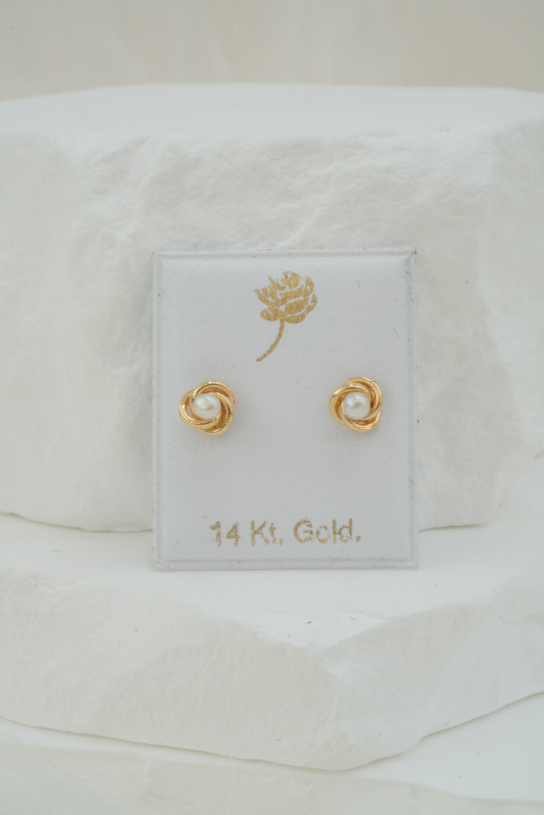 14k Baby Earrings - Pearl