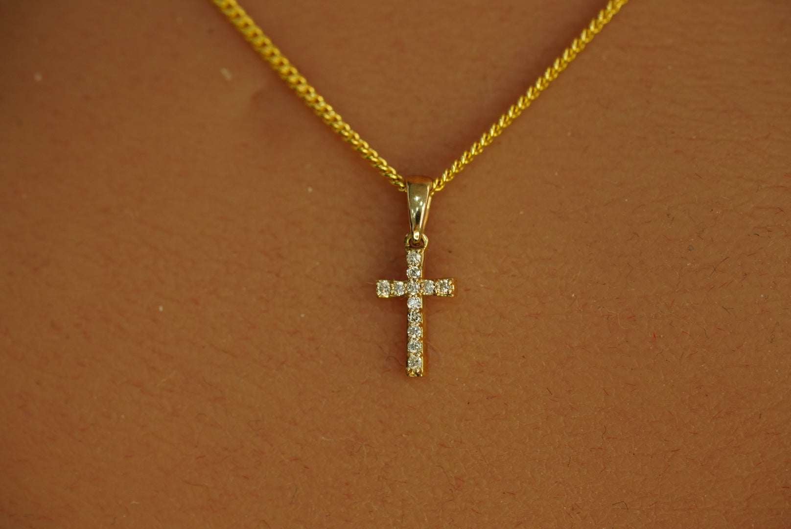 14k Diamond Cross Necklace