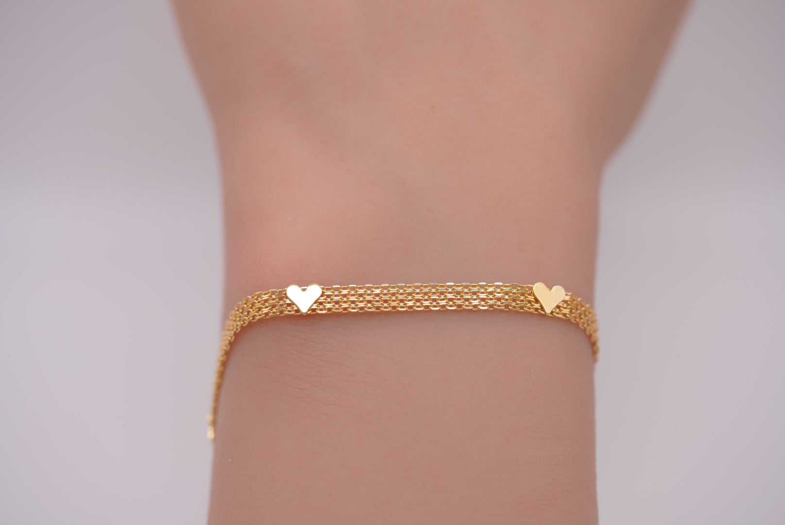 10k Chino Bracelet - Little Hearts