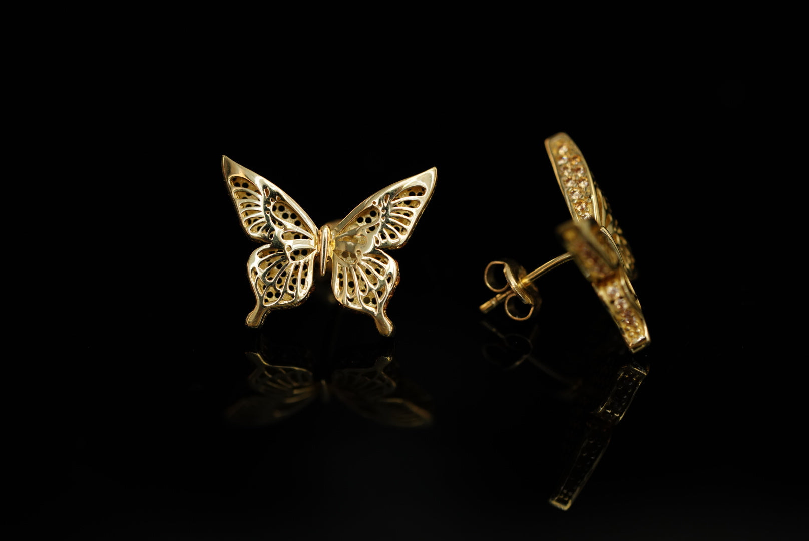 14k Butterfly Earrings