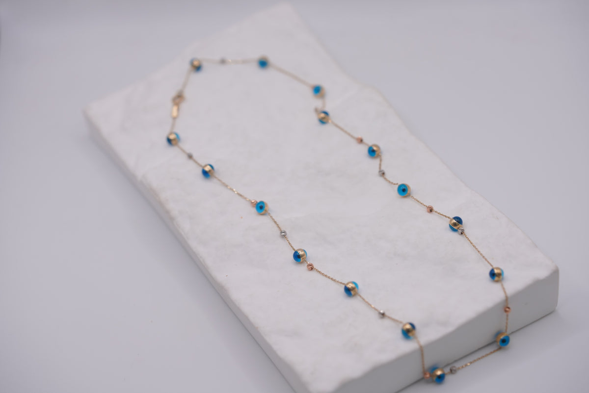 14k Women’s Chain - Blue Spheres