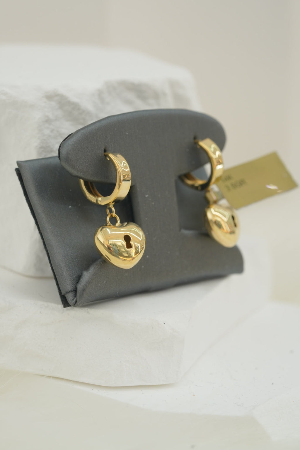 14k Hoops - Locked Hearts