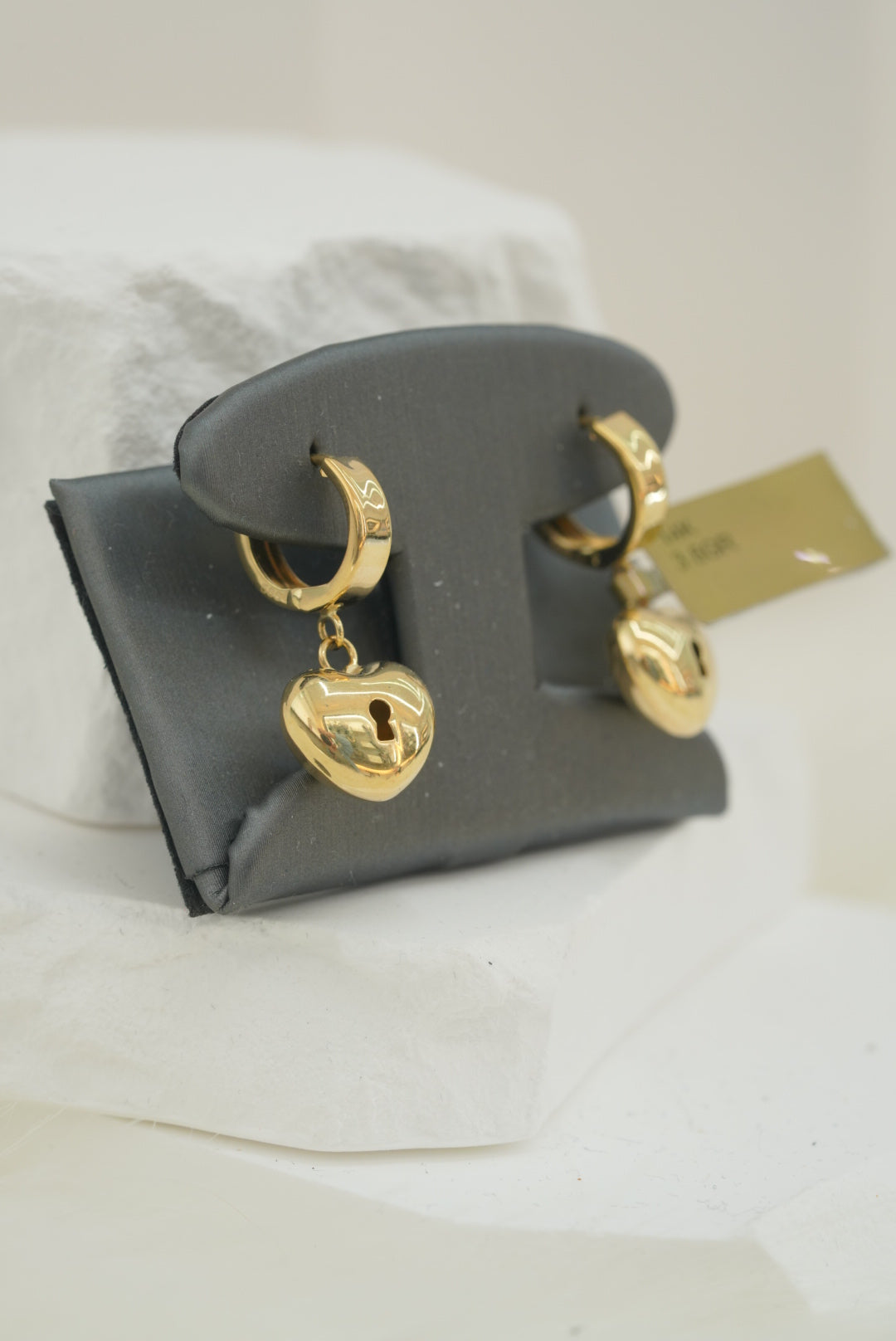 14k Hoops - Locked Hearts