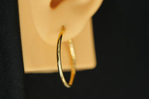 18k Thin Hoops