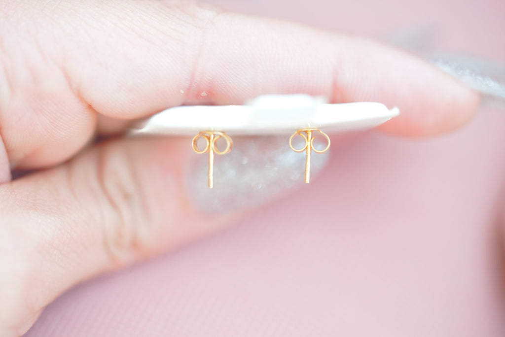 14k Earrings - Red Hearts