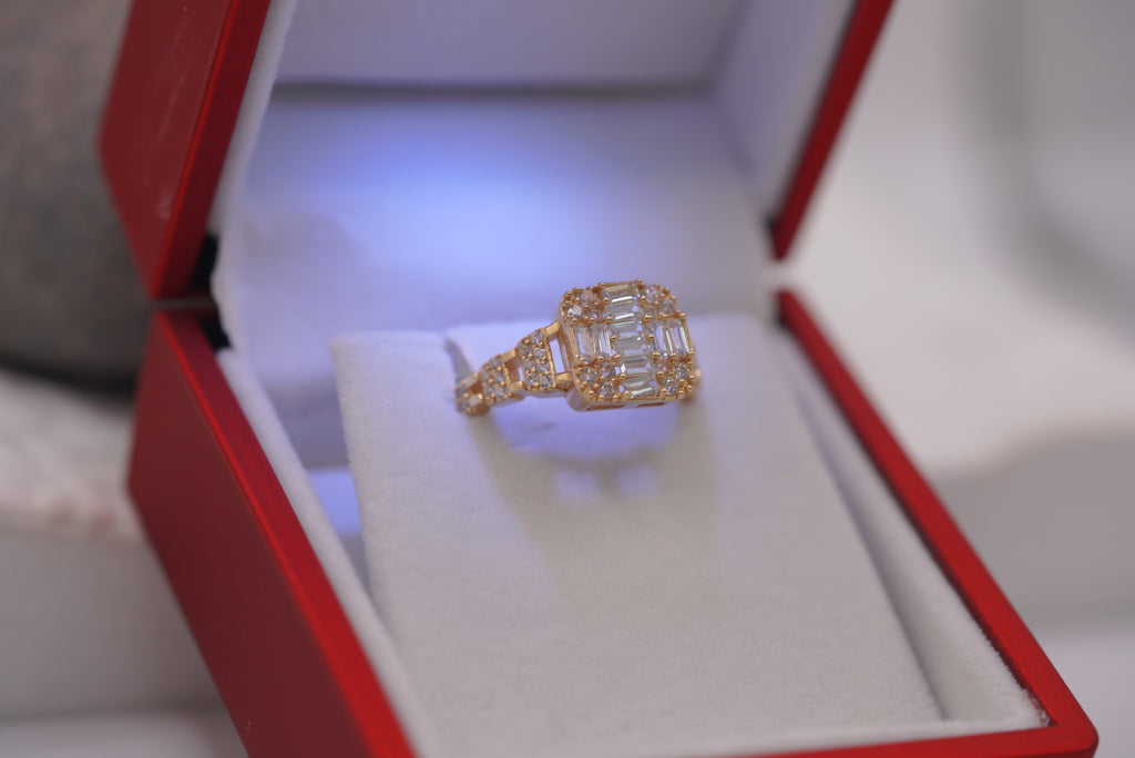 14k Engagement Ring - Bold Square