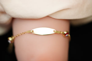 14k ID Bracelet with Two Eye