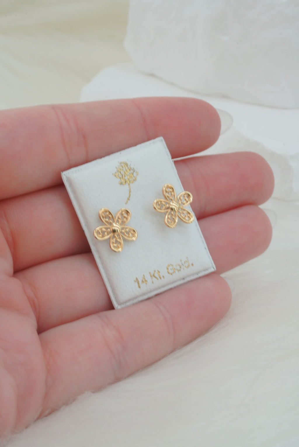 14k Baby Earrings - Flowers