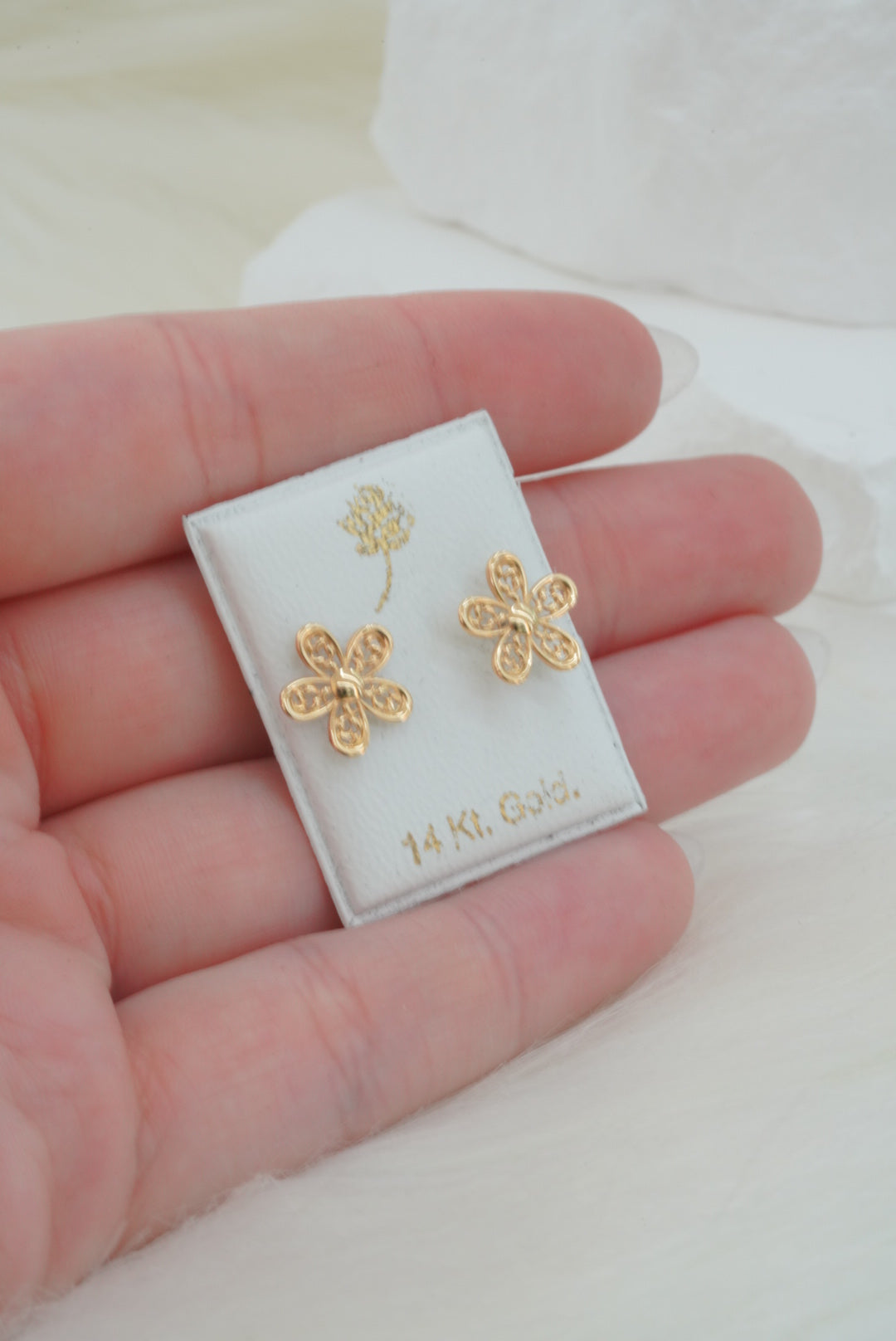 14k Baby Earrings - Flowers