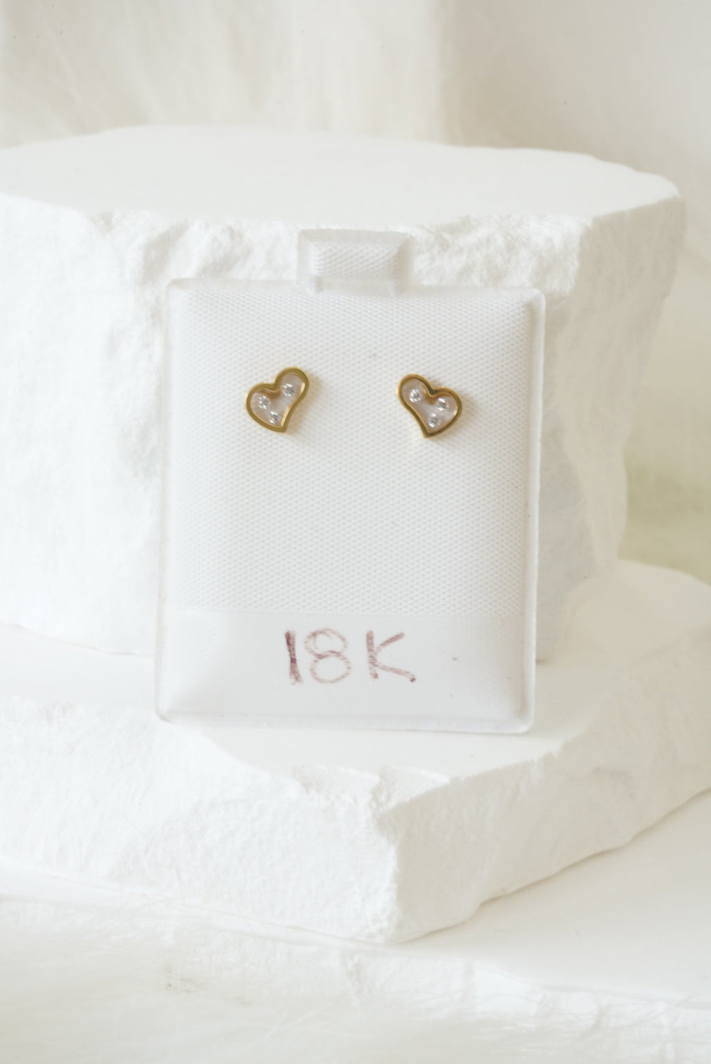 18k Baby Earrings - Abstract Hearts