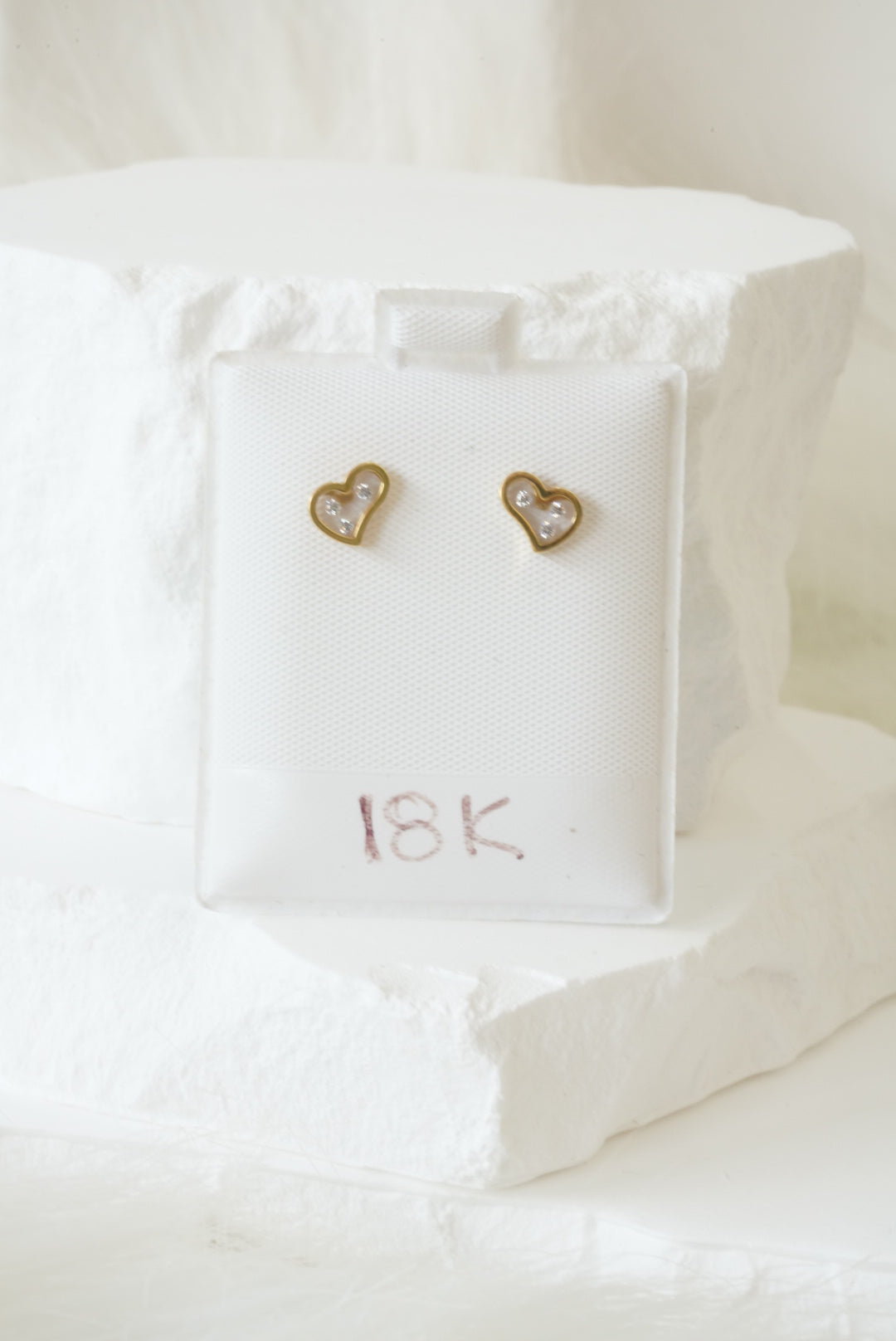 18k Baby Earrings - Abstract Hearts