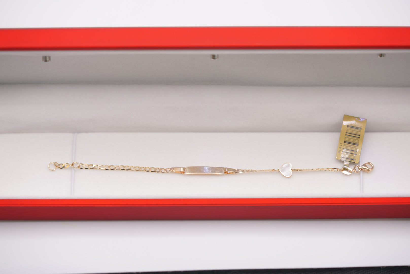 14k Baby Bracelet - White Heart Style