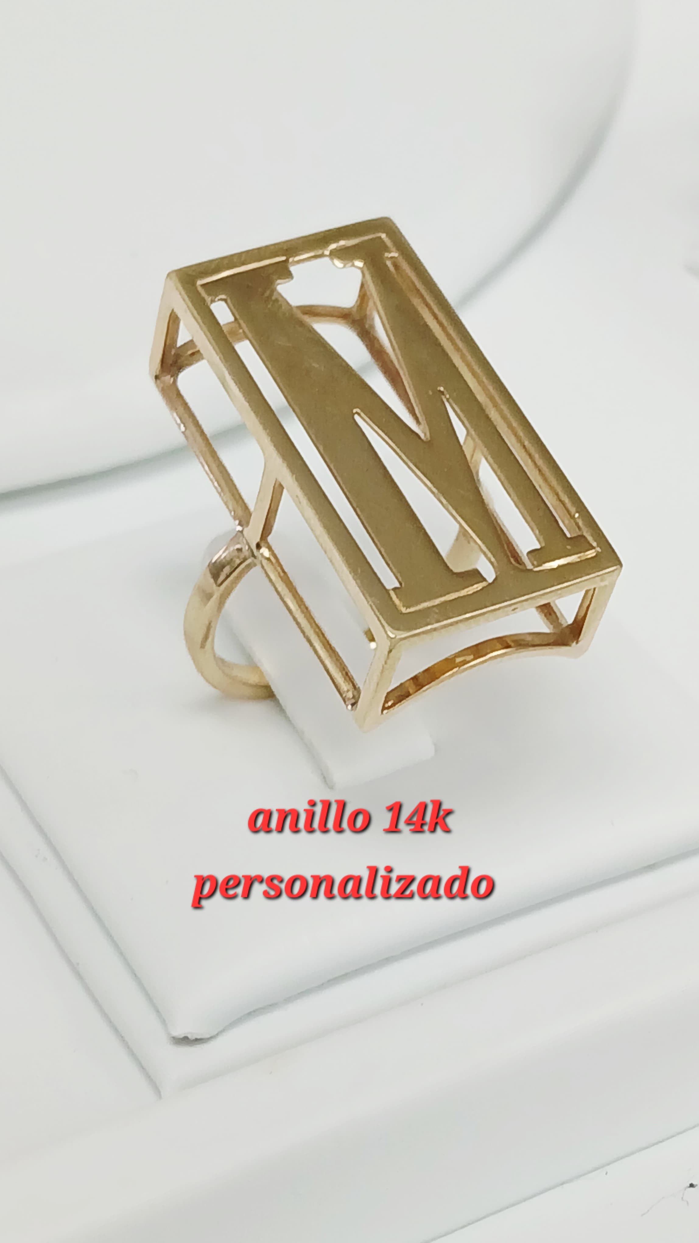 Abono anillo 14k de letra