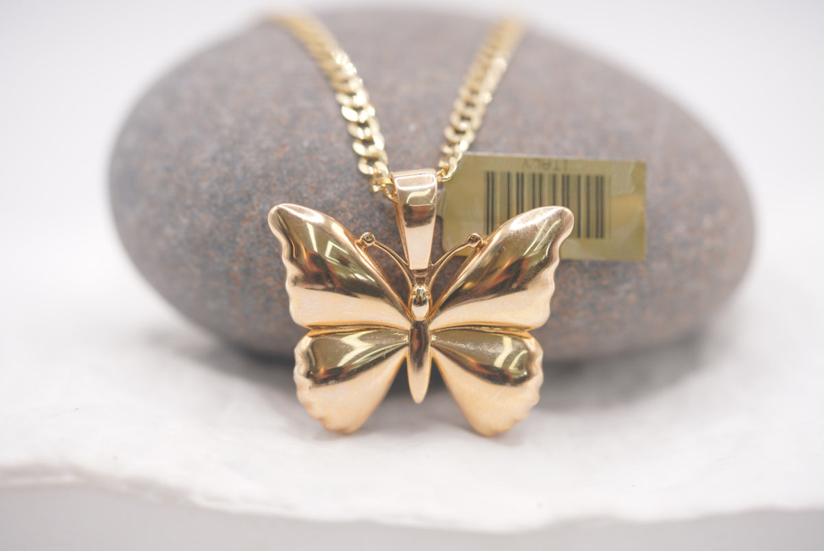 14k Pendant - Butterfly Plain