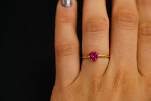 14k Crystal Heart Ring