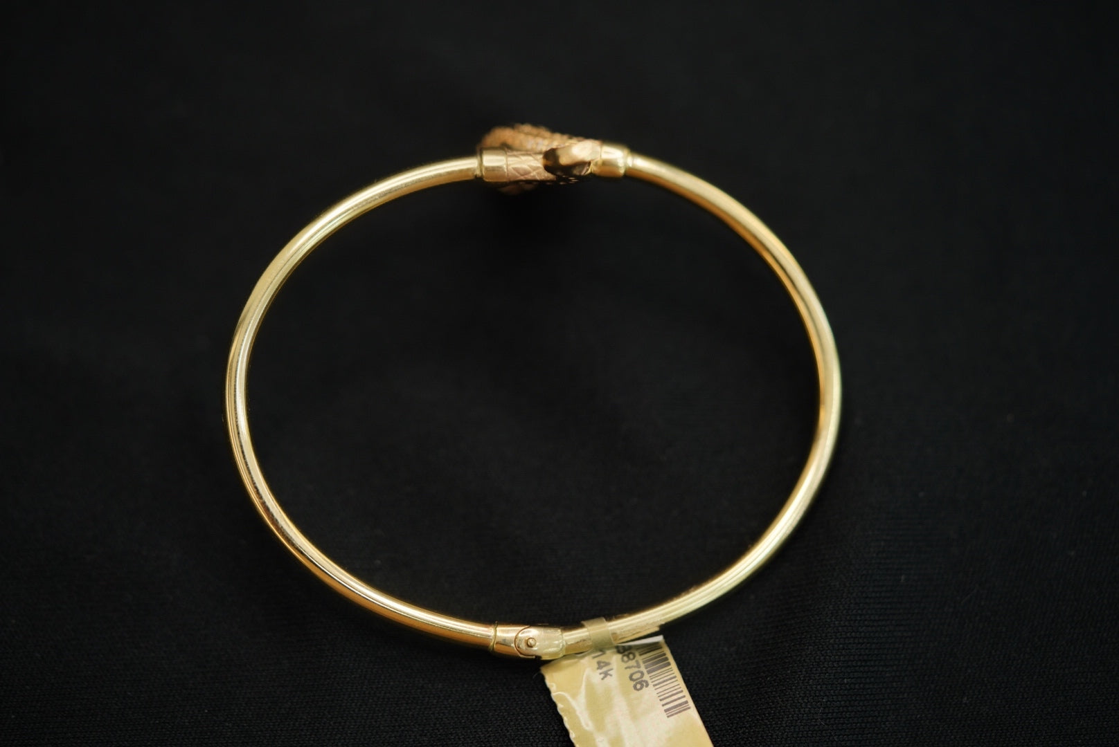 14k Snake Head Bangle Bracelet