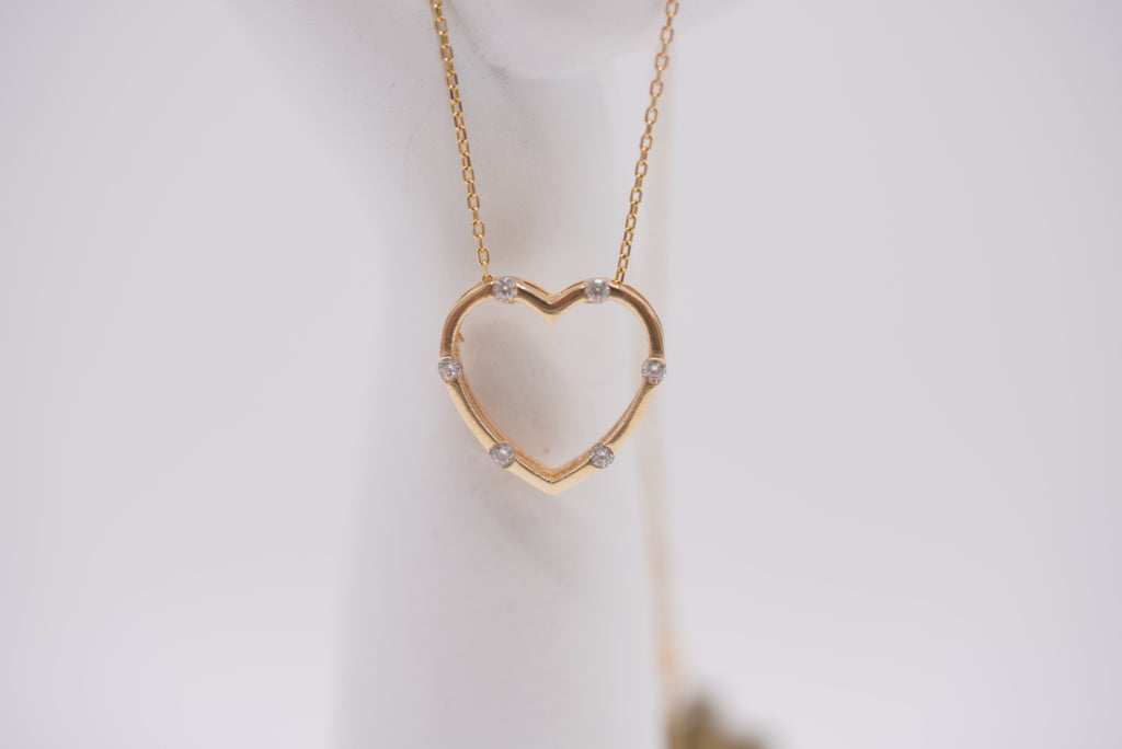 14k Necklace - Open Heart