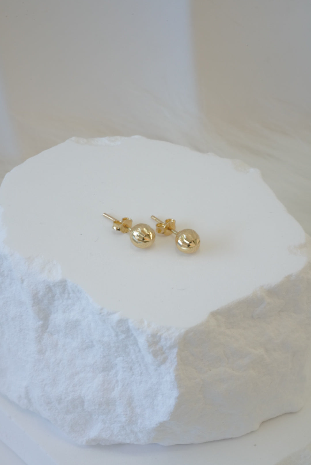 14k Earrings - Textured Spheres