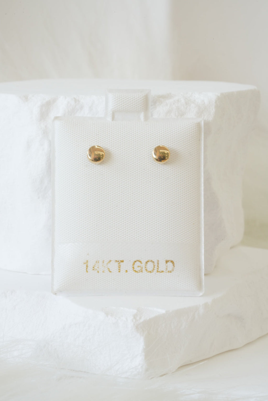 14k Baby Earrings - Puffy Circles