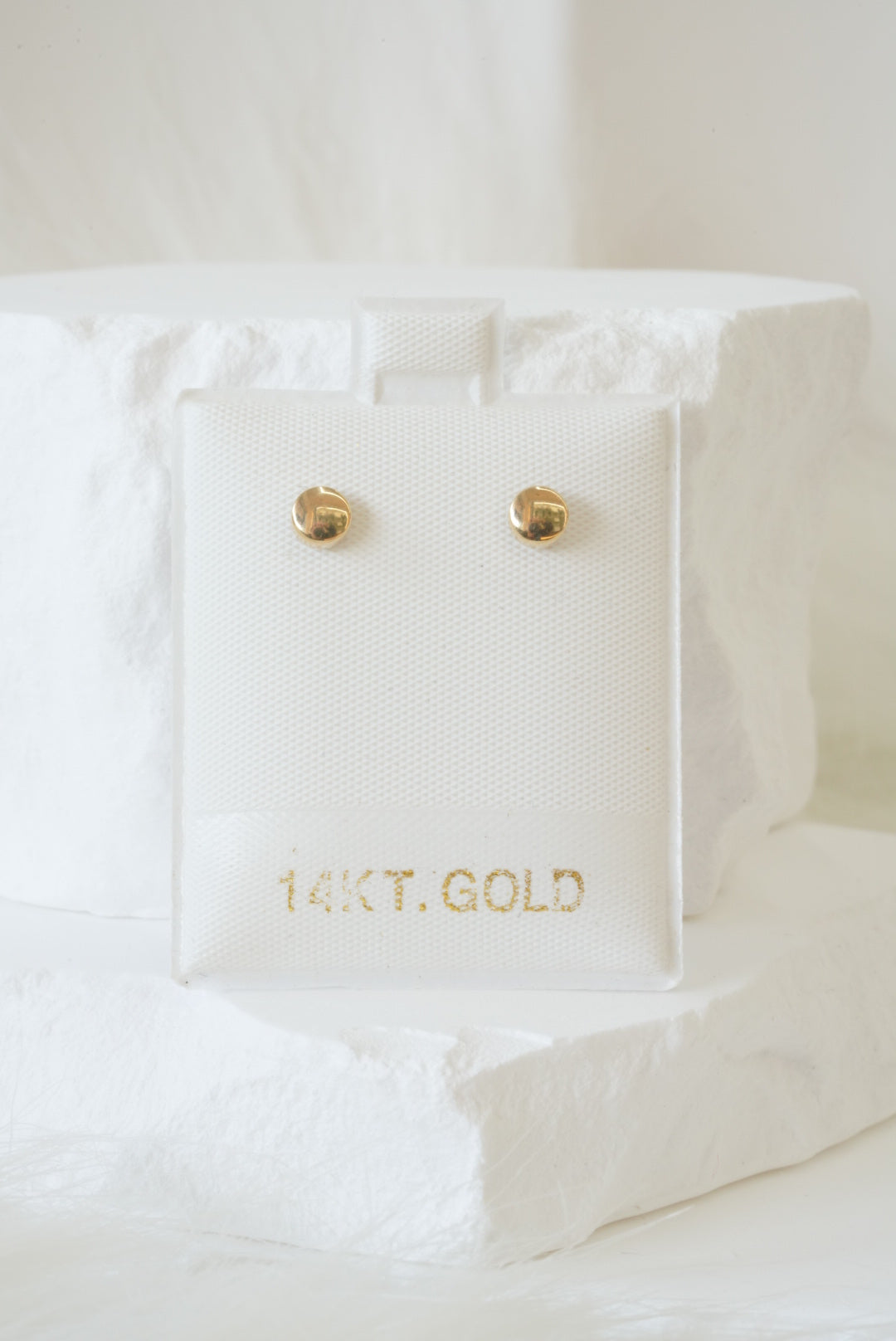 14k Baby Earrings - Puffy Circles
