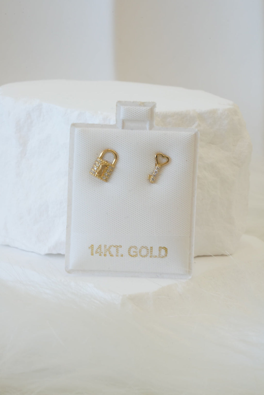 14k Earrings - Lock & Key