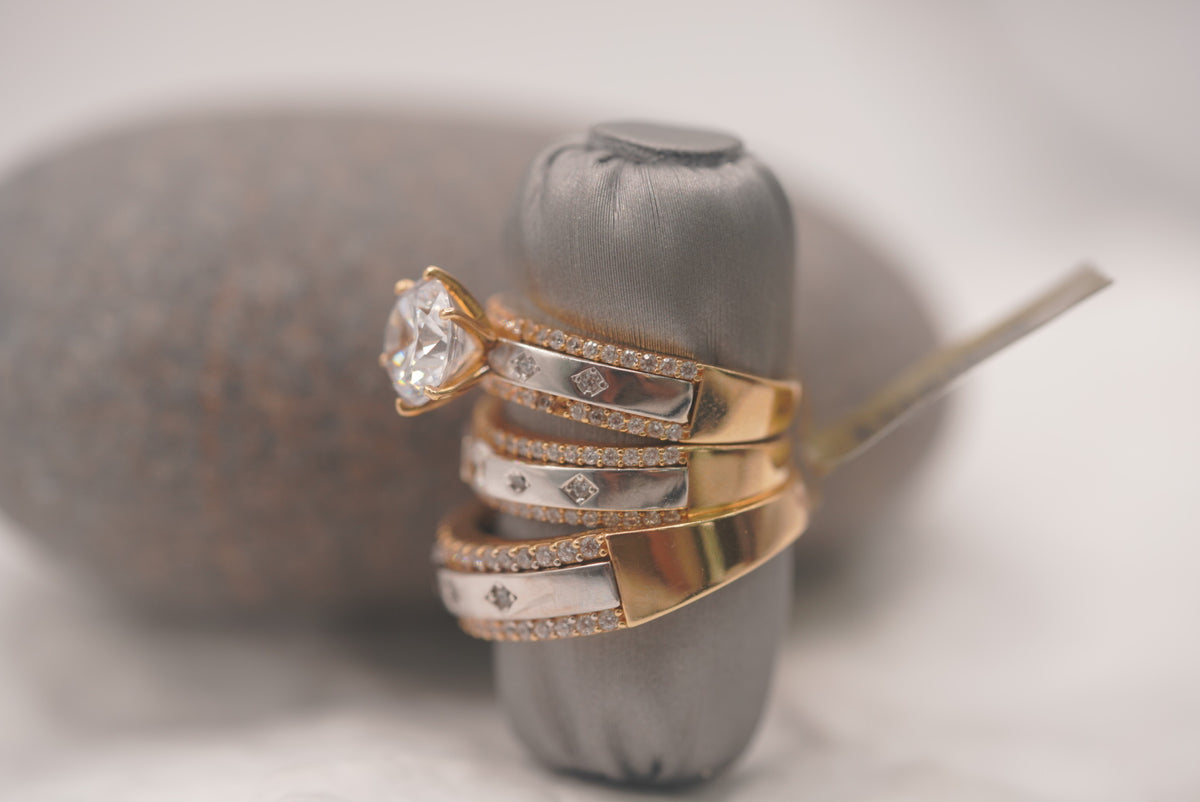 14k Matrimony Rings - In Love