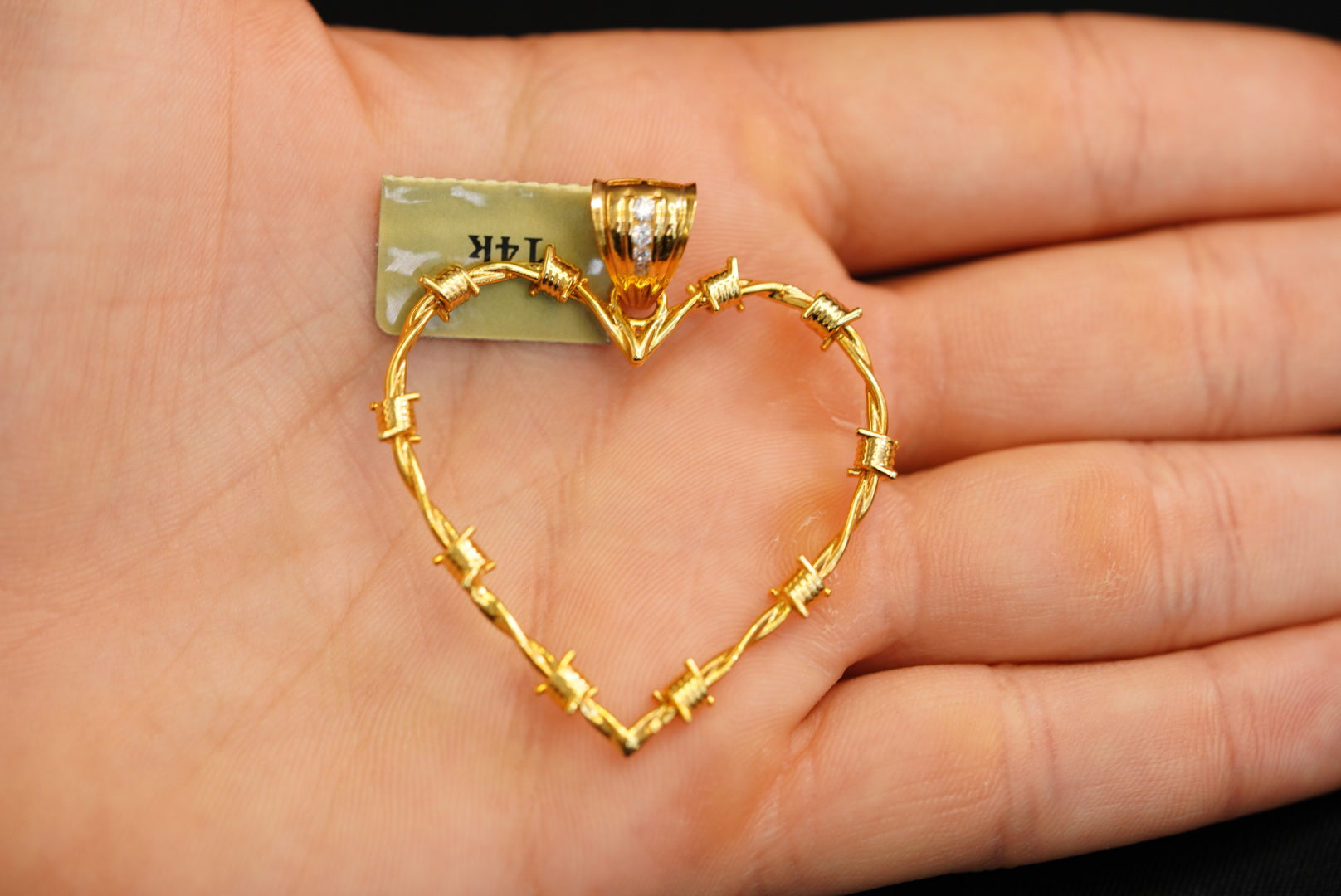 14k Heart with Thornes Pendant