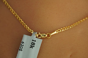 18k Diamond Cut Chain with Heart Pendant