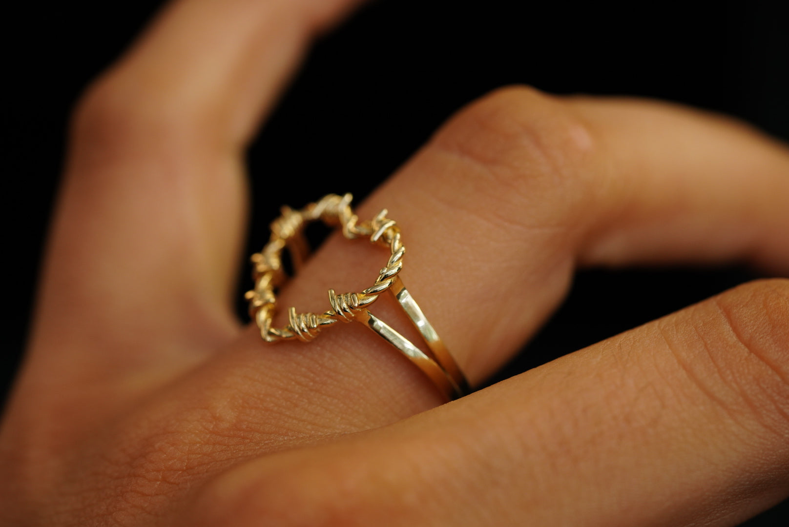 14k Wired Heart Ring