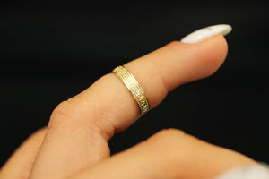 14k Open Cuff Greek Design Band Ring