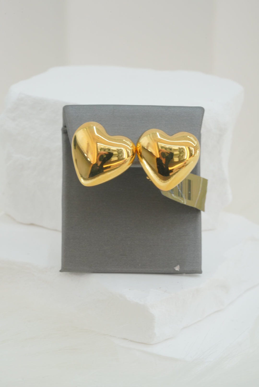 14k Earrings - Puffed Bold Hearts