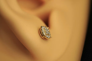 10k Moisanite Round Earring