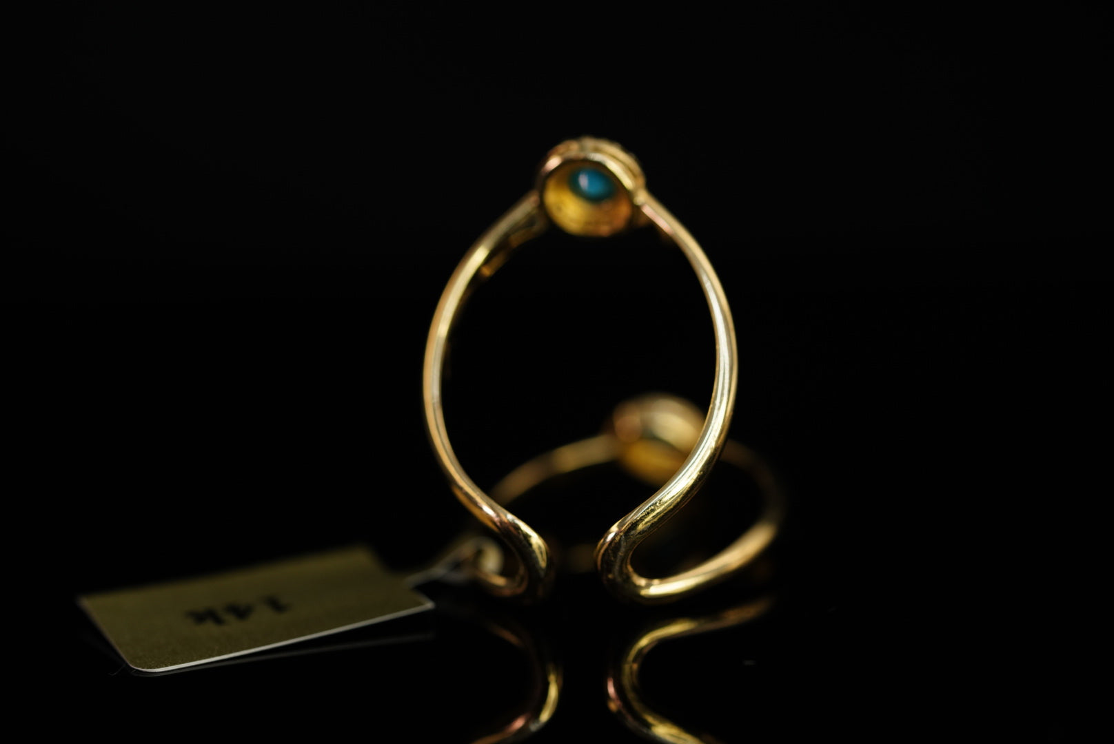 14k Blue Double Ring