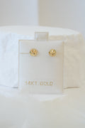 14k Baby Earrings - Textured Spheres