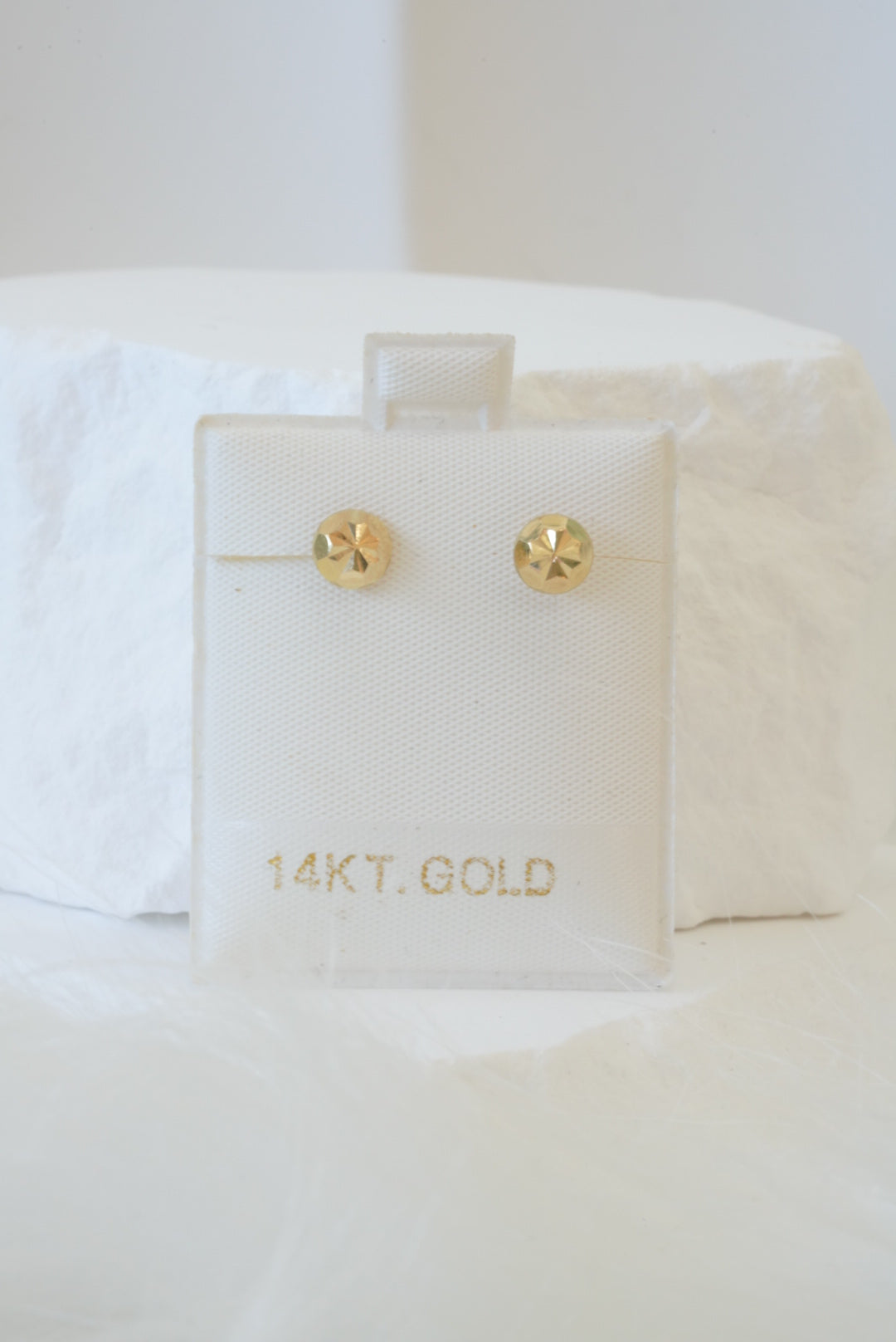 14k Baby Earrings - Textured Spheres